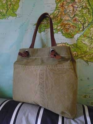 Tamara Fogle canvas bag Tamara Fogle bag made from vintage military tent fabric