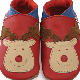 Star Child Reindeer baby shoes red