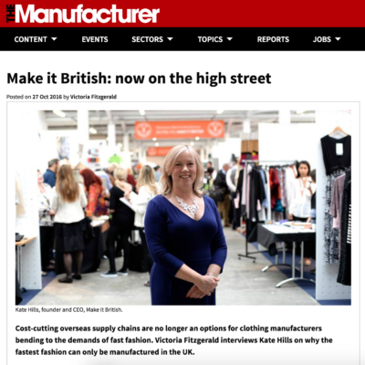 Interview with Kate Hills in The Manufacturer