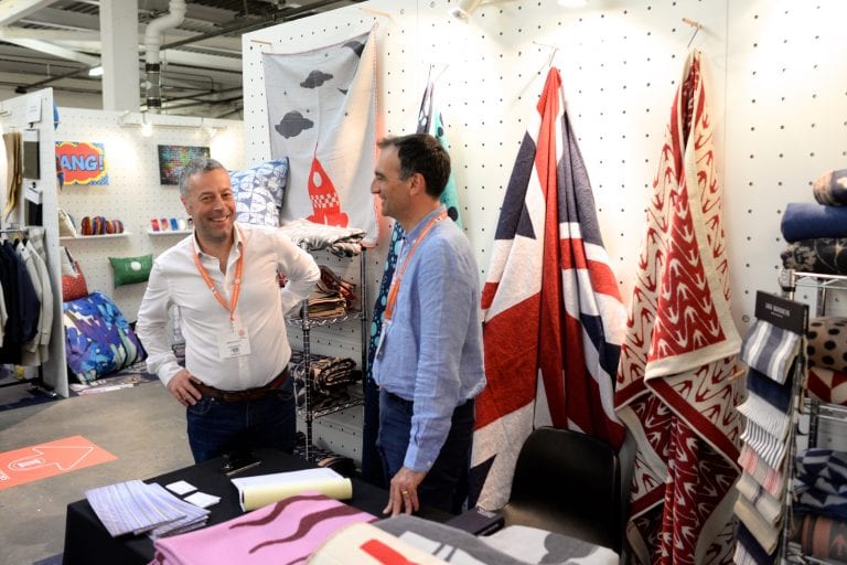 Two exhibitors on a stand at Meet the Manufacturer