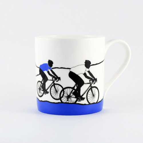 Cyclist Bone China Mug by The Art Rooms