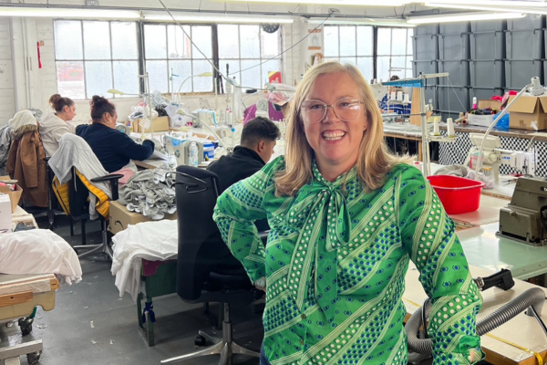 Kate Hills in a UK garment factory: Should you get a clothing manufacturer to sign an NDA?